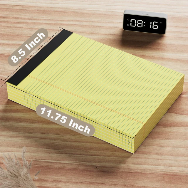 Alt view image 2 of 7 - 12 Pack Yellow Legal Pads 8.5 x 11.75 College Ruled Yellow Note Pad Narrow Ruled 30 Sheets Notepads Perforated Writing Pad Clear Print 8x11 Legal Pads Pads of Paper