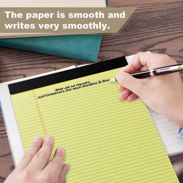 Alt view image 4 of 7 - 12 Pack Yellow Legal Pads 8.5 x 11.75 College Ruled Yellow Note Pad Narrow Ruled 30 Sheets Notepads Perforated Writing Pad Clear Print 8x11 Legal Pads Pads of Paper