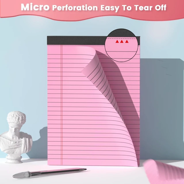 Alt view image 5 of 7 - 12 Pack Note Pads 5x8 Narrow Ruled Legal Pad Multicolor Writing Pads 5x8 Small Notepads Small Note Pads Pink Legal Pad, Purple Notepad,30 Sheet/Notepad, Colored Lined Paper for School,Business,Home