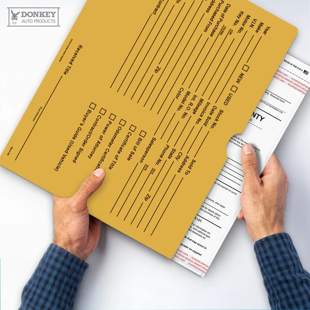 Alt view image 6 of 7 - Printed Vehicle Deal Envelopes 9x12 Deal Jackets (100 shrink wrapped) (Buff)