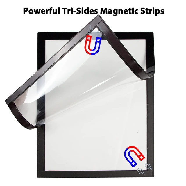 Alt view image 4 of 7 - Magnetic Sign Holder 8.5 x 11 Wall Mount,Self Adhesive Picture Display Frame as Document Poster Paper Holder,Magnetic Framed Holder with Clear PVC Cover,Black 6pcs (Pack of 3)