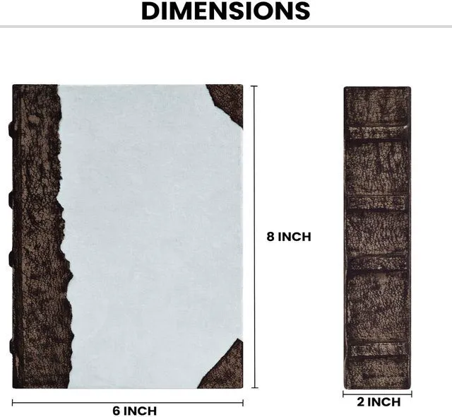 Alt view image 5 of 7 - Leatherbound Notebook Journal, Slate Grey 8x6. Antique Deckle Edges Watercolor Paper - Book of Shadows/Spell - Writing Notebook Sketchbook for Women and Men - 8''x6'', Grey