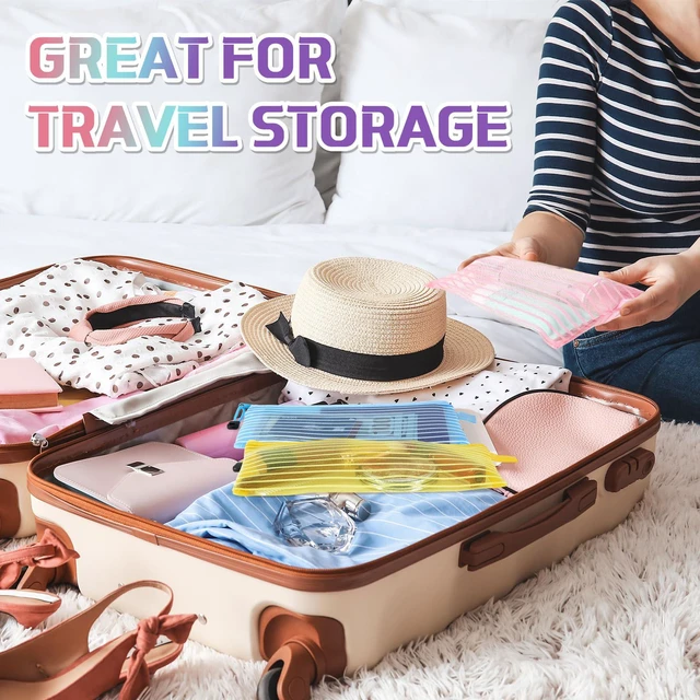 Alt view image 6 of 7 - 200 Pcs A6 Mesh Zipper Pouches Bulk 9.4"x4.5",Bright Colors Waterproof Pencil Bags for Office Supplies, Transparent Design for Stationery Storage, Organizers for Cosmetics Travel