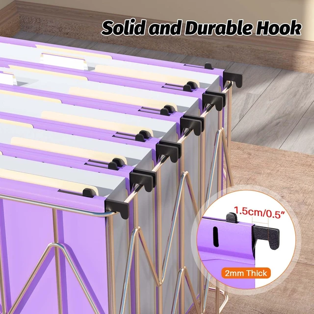 Alt view image 5 of 7 - Extra Capacity Plastic Hanging File Folders,12 Pack, Letter, Purple Letter Size, Reinforced Hang Folder, Heavy Duty 2 In Expansion, w/ Tabs, Filing Cabinet Folders for Bulk Files/Medical Charts