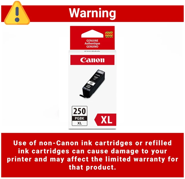 Alt view image 3 of 7 - PGI-250XL Genuine Pigment Black Ink Tank, Compatible with MG6320, IP7220 & MG5420, MX922, MG5520, MG6420, MG7120, iX6820, iP8720, MG7520, MG6620, and MG5620 Printers