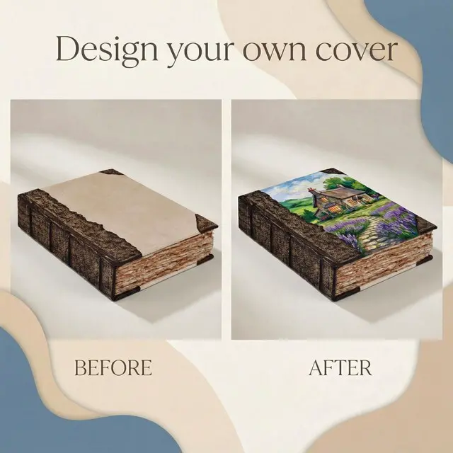 Alt view image 6 of 7 - Journal Exposed Spine, Brown 10x7. Antique Deckle Edges Watercolor Paper - Book of Shadows/Spell-Writing Notebook Sketchbook for Women and Men-10''x7'', Vintage