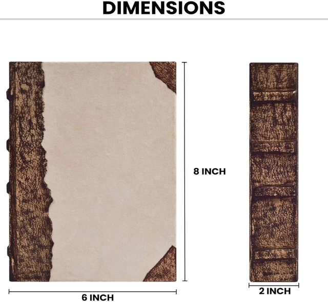 Alt view image 5 of 7 - Vintage Journal Exposed Spine, Brown 8x6. Antique Deckle Edges Watercolor Paper - Book of Shadows/Spell-Writing Notebook Sketchbook for Women and Men-8''x6'', Vintage