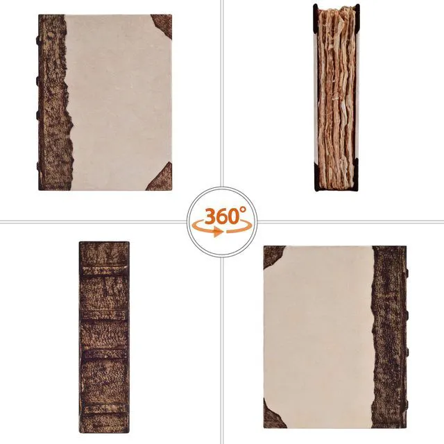 Alt view image 7 of 7 - Journal Exposed Spine, Brown 10x7. Antique Deckle Edges Watercolor Paper - Book of Shadows/Spell-Writing Notebook Sketchbook for Women and Men-10''x7'', Vintage