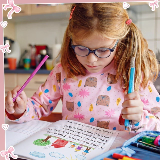 Alt view image 5 of 7 - 6 Pack Pink Bow Primary Composition Notebook with Picture Space Bulk for Grades K-2 110 Page 8.5 X11'' Half Primary Journal K-2 Drawing Story for Back to School First Day of School