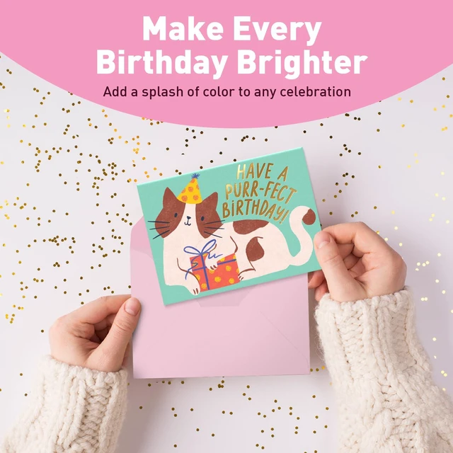 Alt view image 6 of 7 - Happy Birthday Cards with Envelopes and Assortment Box Variety Set of 50 Assorted Birthday Notes. Perfect Bulk Pack for Celebrations, Office, Friends & Special Occasions-4x5.5