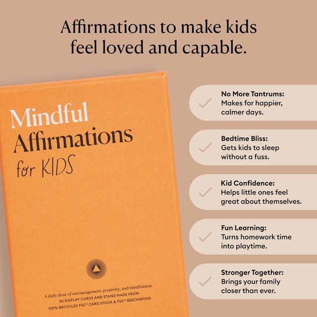 Alt view image 2 of 7 - 30 Positive Mindful Affirmation Cards for Kids with Display Stand - Perfect Gifts for Children & Teachers - Daily Inspiration for Self-Esteem & Positivity