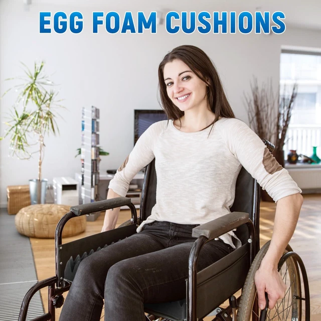 Alt view image 6 of 6 - 2 Pcs Egg Foam Pad,18 X 16 X 4 Inches Egg-Shaped,Black Gray Egg Seat Cushions Crate for Chairs, Convoluted Foam Relieves Pressure, Breathable Design, For Wheelchair Office Car Seats
