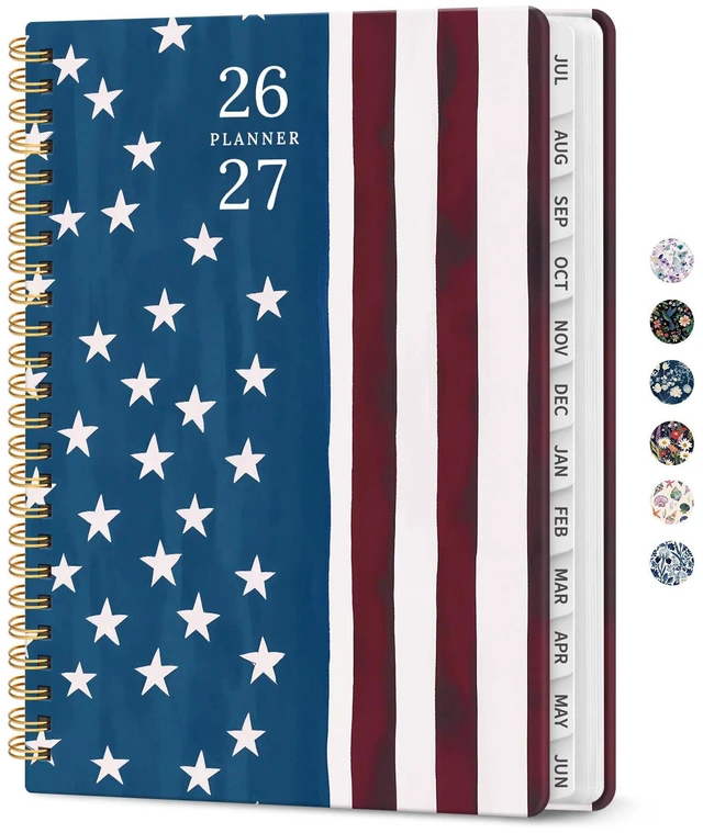 Main image of Planner 2026-2027, Monthly & Weekly Jul 2026-Jun 2027 Calendar Planner 6.3" x 8.5", Hardcover Academic Organizer with Tabs, Pretty Calendar Book for Women, Students, Teachers, Star Riders