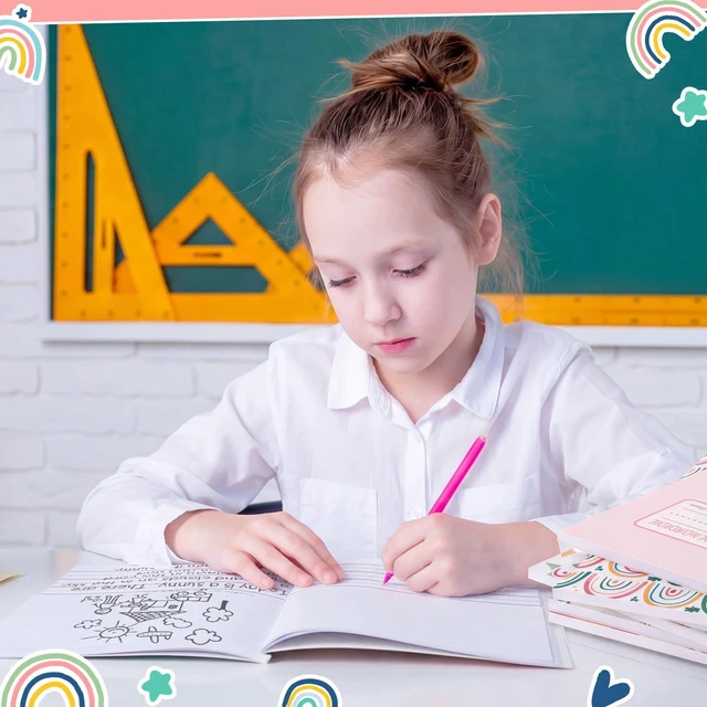 Alt view image 7 of 7 - 6 Pack Rainbow Primary Composition Notebook with Picture Space Bulk for Grades K-2 110 Page 8.5 X11'' Half Primary Journal K-2 Drawing Story for Back to School First Day of School