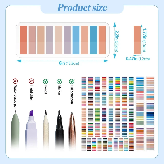 Alt view image 2 of 7 - 9600 Pcs Annotation Tabs, 48 Colors Writable Sticky Tabs for Book Vintage Colors Tabs Feature a Transparent Writable Design for Annotating Books, Bible Pages, Journals and Study Notes