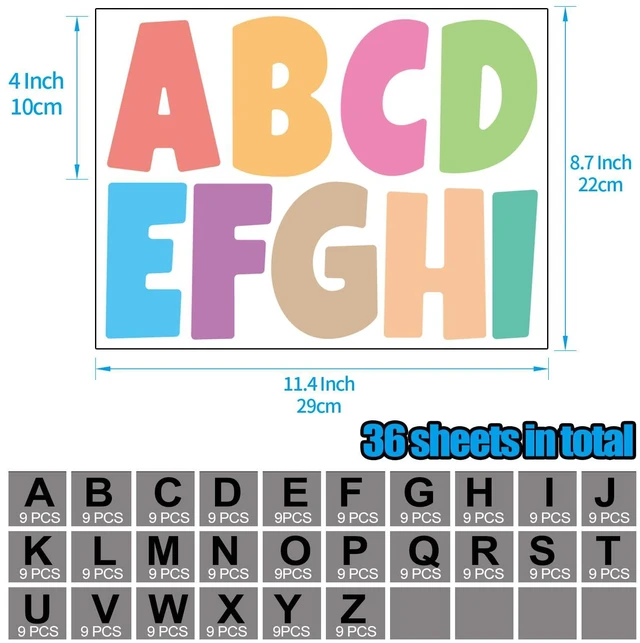 Alt view image 2 of 7 - Letter Stickers 351 Pieces 4 Inch Bulletin Board Letters Alphabet Cutout Letter for Bulletin Board Display Home Classroom School Decor(Colorful) (Pack of 4)