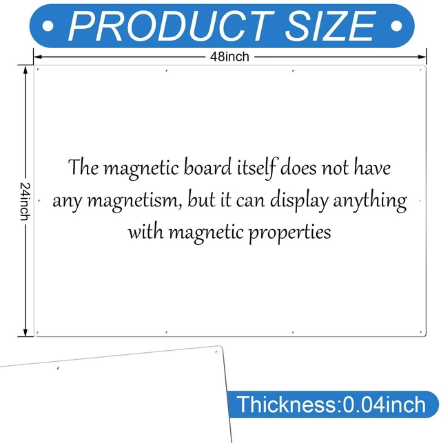Alt view image 2 of 7 - Magnetic Board Steel, Display Magnetic, White, 24 x 48 Inch Magnet Bulletin Boards for Walls Notes Photos for Home, Office, Classroom, Pre Drilled with Screws and Dry Wet Erase Feature