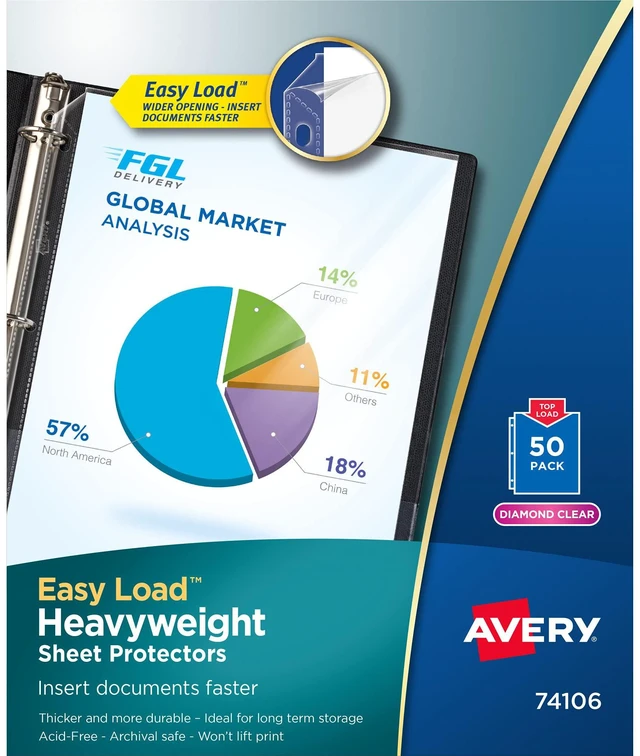 Main image of ® Diamond Clear Heavyweight Sheet Protectors, Easy Load, 50 Document Protectors (74106)