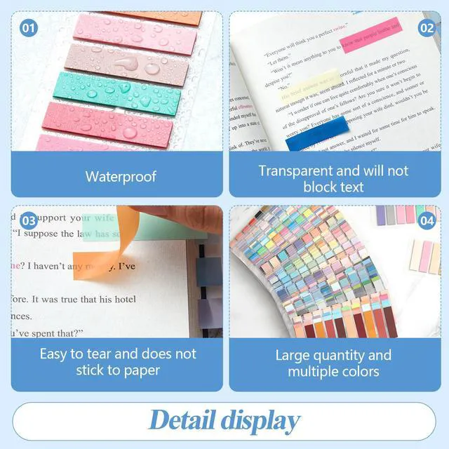 Alt view image 4 of 7 - 9600 Pcs Annotation Tabs, 48 Colors Writable Sticky Tabs for Book Vintage Colors Tabs Feature a Transparent Writable Design for Annotating Books, Bible Pages, Journals and Study Notes