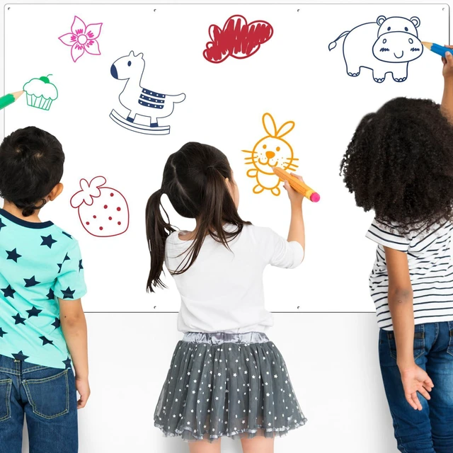 Alt view image 6 of 7 - Magnetic Board Steel, Display Magnetic, White, 24 x 48 Inch Magnet Bulletin Boards for Walls Notes Photos for Home, Office, Classroom, Pre Drilled with Screws and Dry Wet Erase Feature