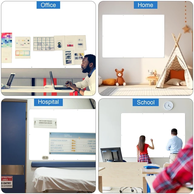 Alt view image 4 of 7 - Magnetic Board Steel, Display Magnetic, White, 24 x 48 Inch Magnet Bulletin Boards for Walls Notes Photos for Home, Office, Classroom, Pre Drilled with Screws and Dry Wet Erase Feature