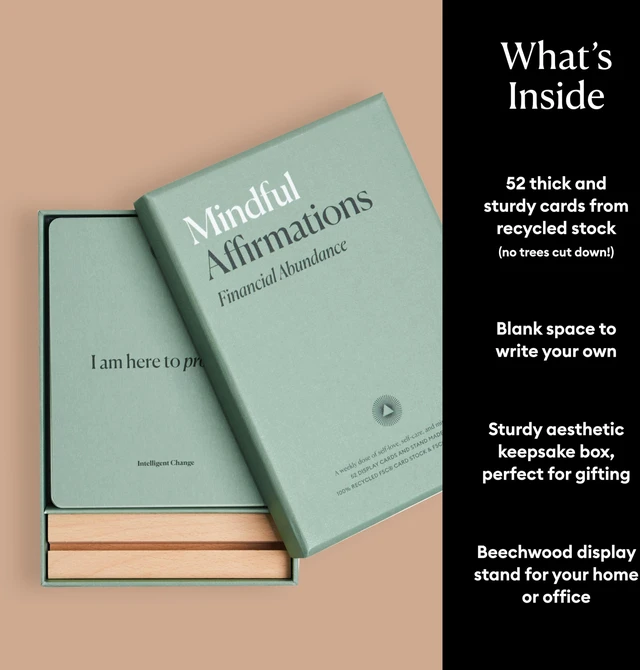 Alt view image 5 of 7 - Mindful Affirmation Cards for Financial Abundance, Daily Words of Inspiration, Self Affirmation Inspirational Gifts, Positive Affirmations with Display Stand, Deck of 52