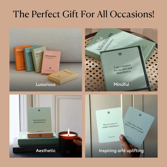 Alt view image 7 of 7 - Mindful Affirmation Cards for Financial Abundance, Daily Words of Inspiration, Self Affirmation Inspirational Gifts, Positive Affirmations with Display Stand, Deck of 52