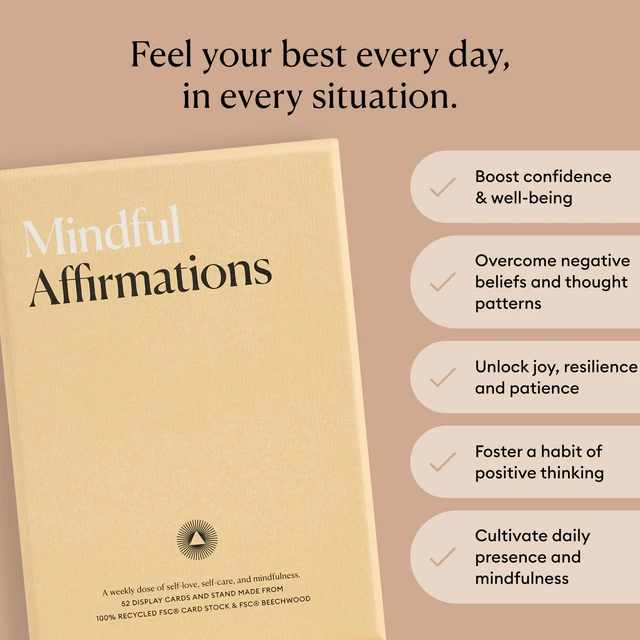 Alt view image 3 of 7 - Mindful Affirmations, 52 Positive Affirmation Cards for Women with Display Stand, Daily Affirmations for Inspiration, Mindfulness & Self Care, Unique Gifts for Women and Men