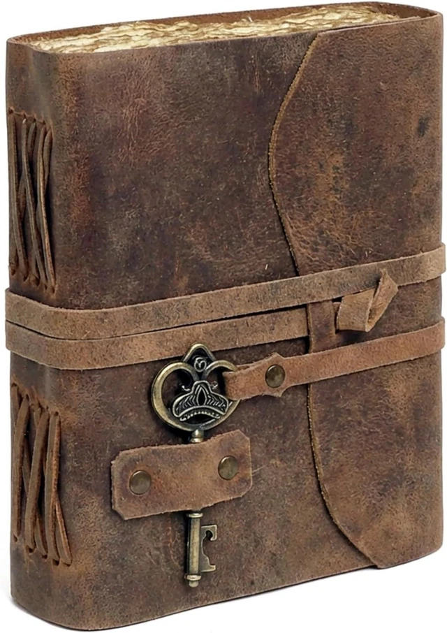 Main image of Vintage Leather Journal - Antique Handmade Leather Bound journal with deckle edge paper for Men And Women Diary - Leather Sketchbook - Drawing Journal Notebook - Great Gift (11.7X8.3)