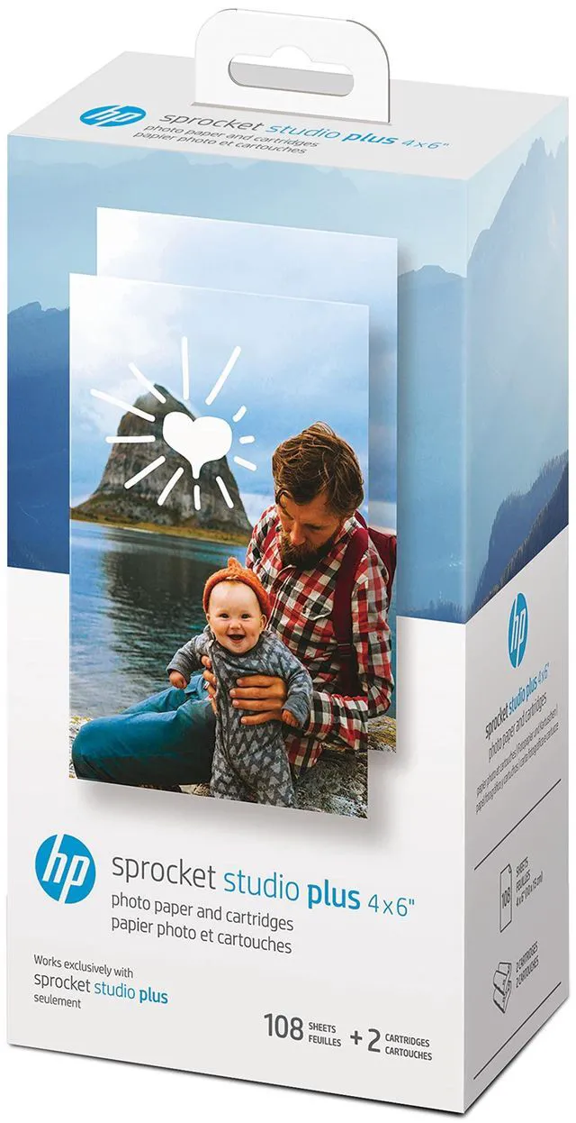 Main image of Sprocket Studio Plus 4 x 6 Photo Paper and Cartridges (Includes 108 Sheets and 2 Cartridges) Compatible only with Sprocket Studio Plus printer