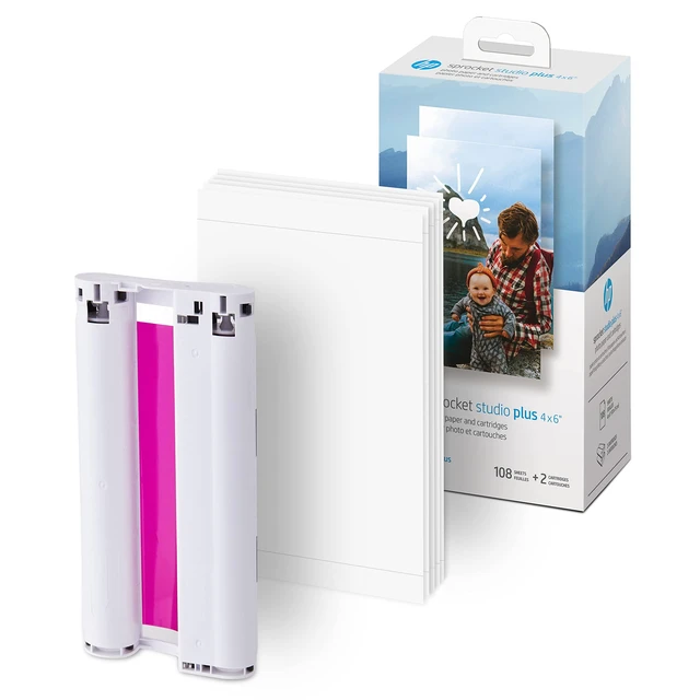 Alt view image 2 of 6 - Sprocket Studio Plus 4 x 6 Photo Paper and Cartridges (Includes 108 Sheets and 2 Cartridges) Compatible only with Sprocket Studio Plus printer