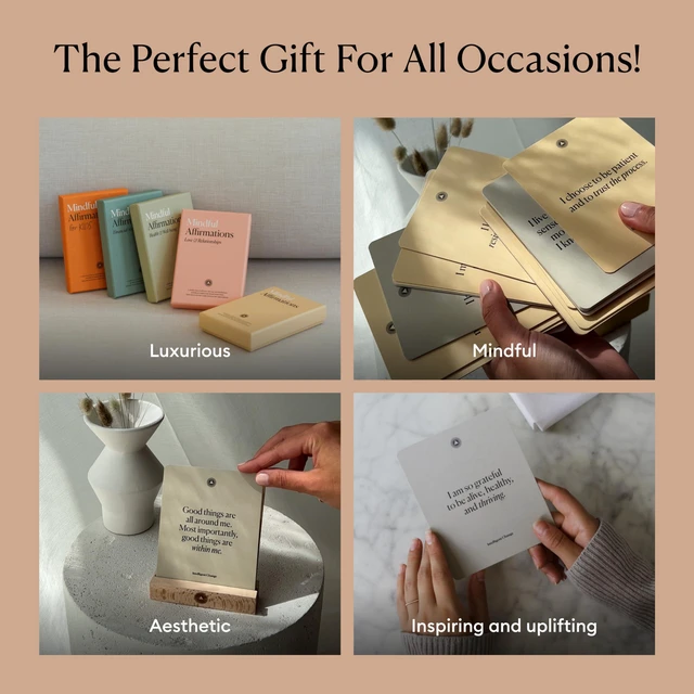 Alt view image 7 of 7 - Mindful Affirmations, 52 Positive Affirmation Cards for Women with Display Stand, Daily Affirmations for Inspiration, Mindfulness & Self Care, Unique Gifts for Women and Men