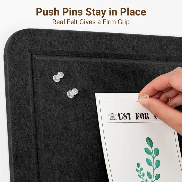 Alt view image 3 of 7 - Foldable Felt Bulletin Board for Wall, 60x36 inches, Black Large Cork Board Alternative with 25 Pushpins, Decorative Photo Display Board Pin Board 5x3, For Home, Office & School