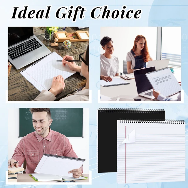Alt view image 6 of 6 - 6 Landscape Legal Pad 11 x 9.5 College Ruled Top Spiral Horizontal Notebook 6 White Pads, 40 Sheets Each, Hole Punched Pages, White Paper for Meetings, Class Notes, Project Files and Daily Records