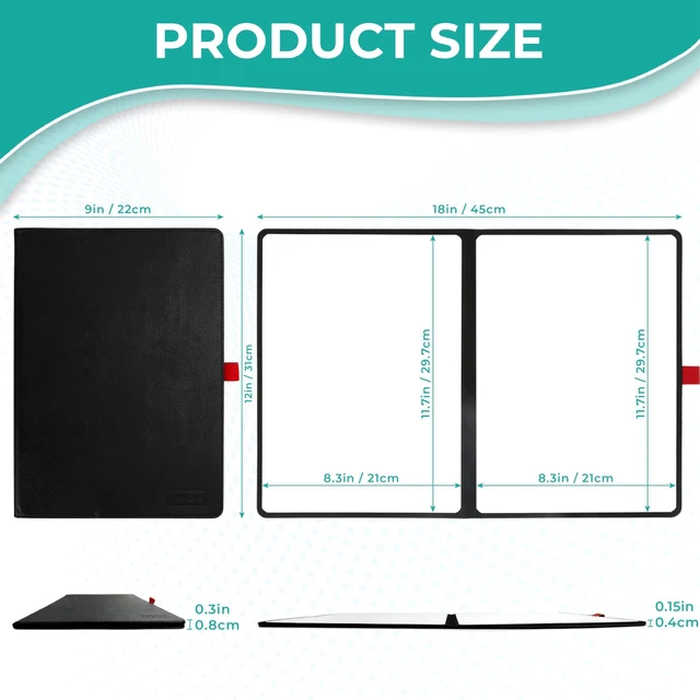 Alt view image 3 of 7 - Double-Sided White Board 12x9 inch - Ultra-Thin Portable Dry Erase Board with 3 Markers & Anti-Ghosting Surface | Magnetic-Ready | Foldable for Office, School, Travel, Homeschool (Red)