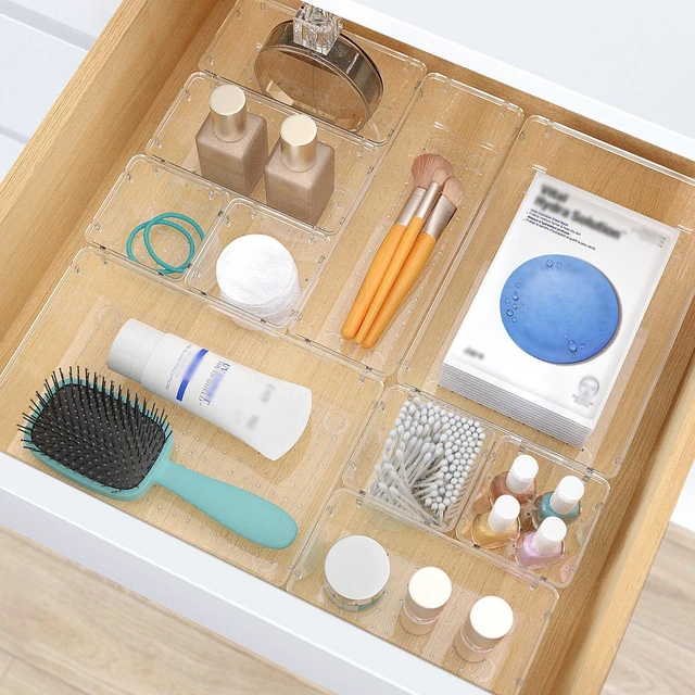 Alt view image 5 of 6 - 23 PCS Plastic Drawer Organizers Set, 4 Size Desk Drawer Organizer Trays 4 Size Desk Drawer Organizer Trays for Makeup, Jewelry, Kitchen Utensils, Gadgets and Office