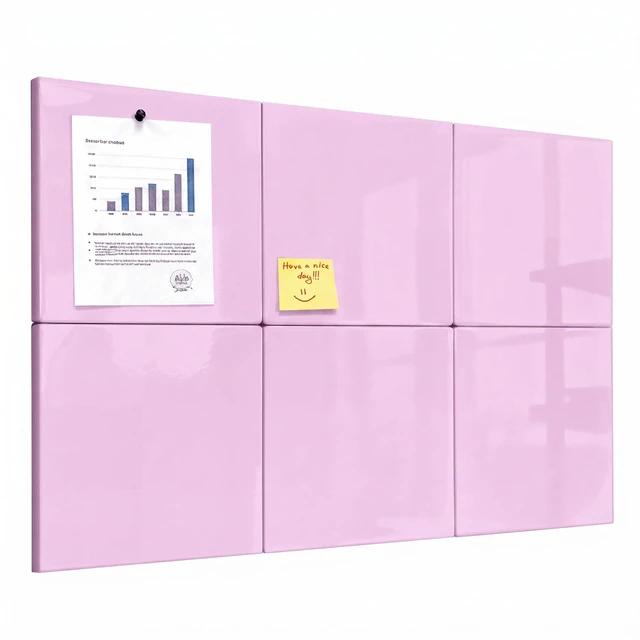 Main image of Magnetic Whiteboard, 6 Pack Magnetic Whiteboard for wall, Pink 11.8 x 11.8 Inches Dry Erase Board for Kids, Students, White Board Dry Erase Set for Fridge, Office and Home