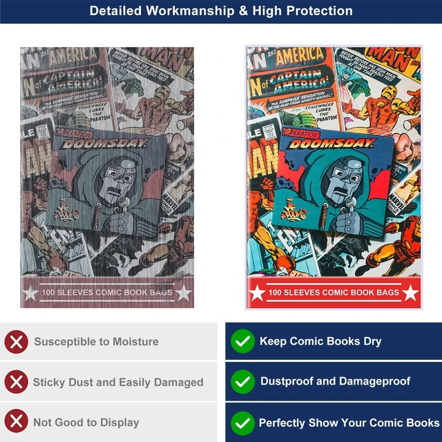 Alt view image 3 of 6 - 100ct Current Comic Bags and Boards - Reusable Boards, Bags 1 1/2" Flap, Clear Protector