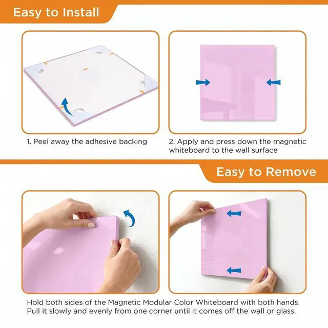 Alt view image 4 of 7 - Magnetic Whiteboard, 6 Pack Magnetic Whiteboard for wall, Pink 11.8 x 11.8 Inches Dry Erase Board for Kids, Students, White Board Dry Erase Set for Fridge, Office and Home