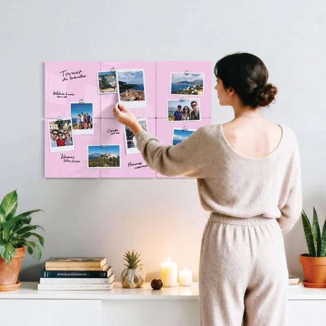 Alt view image 5 of 7 - Magnetic Whiteboard, 6 Pack Magnetic Whiteboard for wall, Pink 11.8 x 11.8 Inches Dry Erase Board for Kids, Students, White Board Dry Erase Set for Fridge, Office and Home