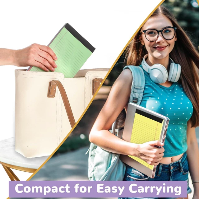 Alt view image 5 of 7 - 12 Pack 5x8 Legal Pads, College Ruled 6 Colors Totally 360 Sheets 80 Gsm FSC-certified Paper, Perforated Tear-Off Pages, School Office Supplies Smooth Writing 30 Sheets/Pad Tablets Lined