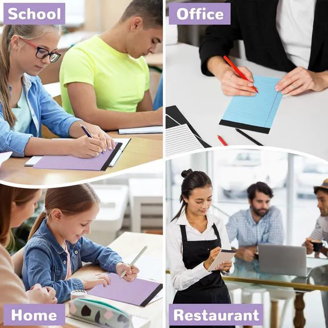 Alt view image 6 of 7 - 12 Pack 5x8 Legal Pads, College Ruled 6 Colors Totally 360 Sheets 80 Gsm FSC-certified Paper, Perforated Tear-Off Pages, School Office Supplies Smooth Writing 30 Sheets/Pad Tablets Lined