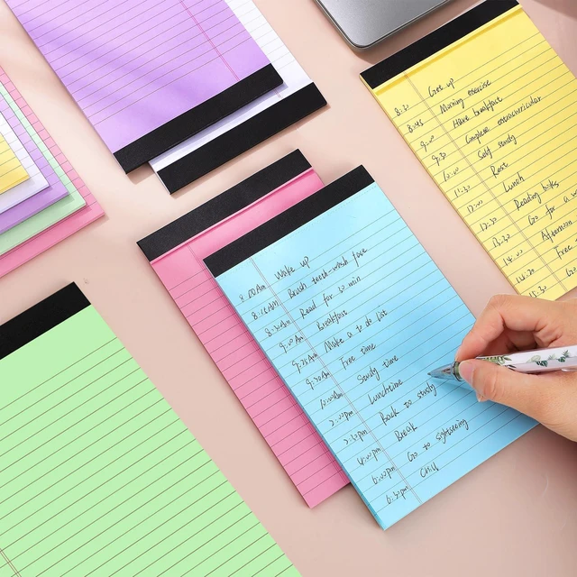 Alt view image 7 of 7 - 12 Pack 5x8 Legal Pads, College Ruled 6 Colors Totally 360 Sheets 80 Gsm FSC-certified Paper, Perforated Tear-Off Pages, School Office Supplies Smooth Writing 30 Sheets/Pad Tablets Lined