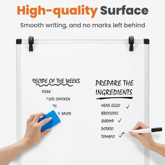 Alt view image 3 of 7 - Magnetic Dry Erase Board 36" x 24", White Board with Adjustable Stand, Heavy-Duty Aluminum Frame & Accessory Tray for Office, Classroom, Home & Presentations, White