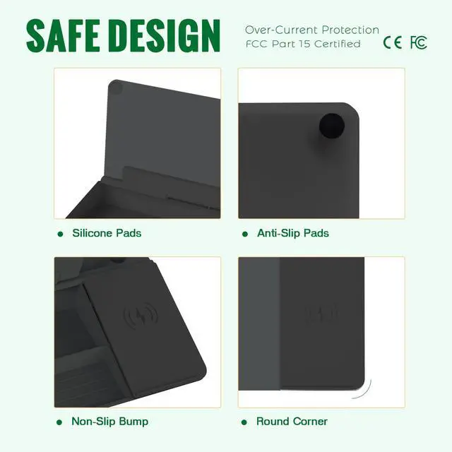 Alt view image 6 of 7 - Desktop Glass Whiteboard with Wireless Charger and Storage, Black Dry Erase Board Computer Pad Keyboard Stand, Desk Organizer Drawer with Accessories for Home, School, Office