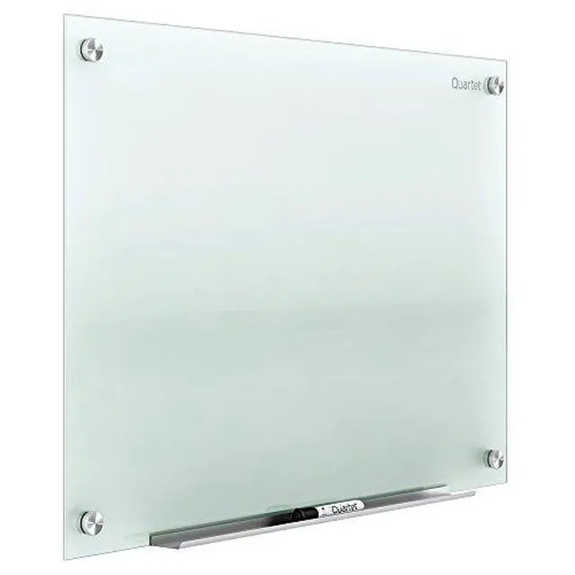 Alt view image 2 of 3 - Glass Whiteboard, Non-Magnetic Dry Erase White Board, 24" x 18", Infinity Frameless Mounting, Includes Dry Erase Marker, Frosted White (G2418F)