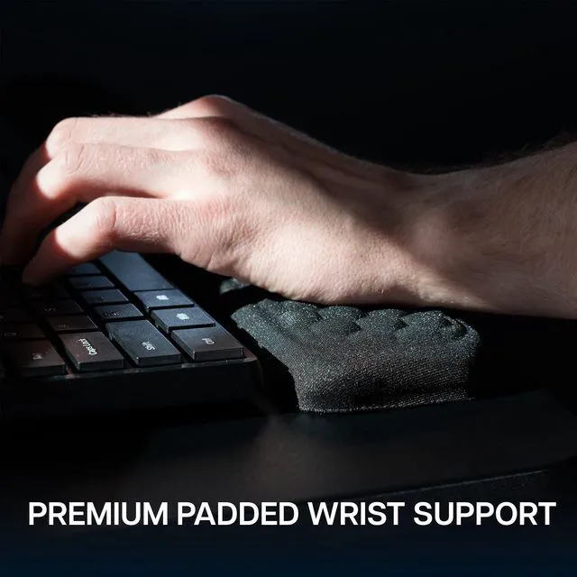 Alt view image 6 of 7 - Premium Black Under Desk 34 x 11 in Keyboard Tray, MOUNT-KB34P-B Deluxe Adjustable Computer Keyboard & Mouse Platform Tray, Ergonomic Under Table Desk Mount Drawer with Padding