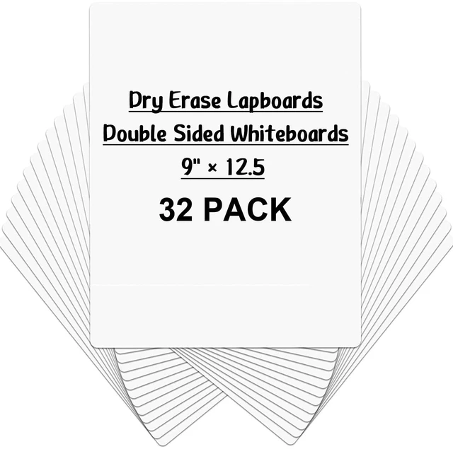Main image of Dry Erase Lapboards, 32 Pack Double Sided Dry Erase Lap Boards 9 x 12.5 Inch Small Dry Erase Boards for Students Classroom Teacher Supplies