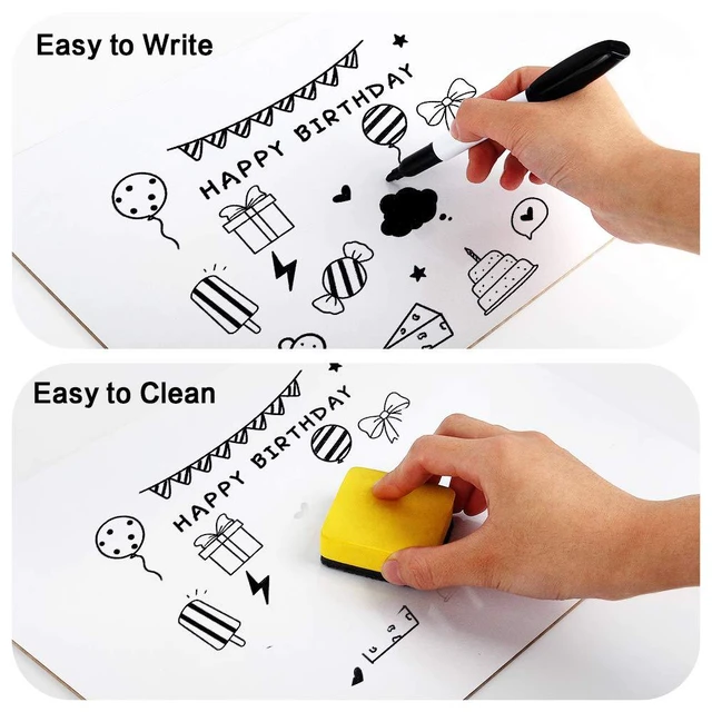 Alt view image 4 of 7 - Dry Erase Lapboards, 32 Pack Double Sided Dry Erase Lap Boards 9 x 12.5 Inch Small Dry Erase Boards for Students Classroom Teacher Supplies
