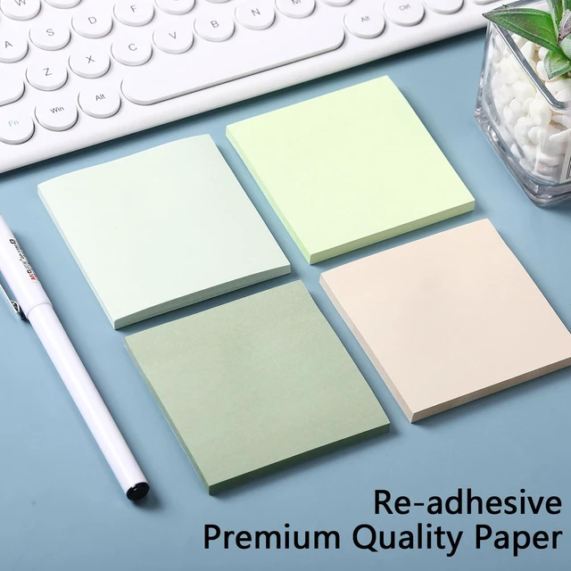 Alt view image 4 of 6 - 12 Pads Sage Green Sticky Notes 3x3 50 Sheets Self Stick Notes Pads Memo Sage Green Office Supplies Vintage Aesthetic School Accessories Easy Peel Repositionable